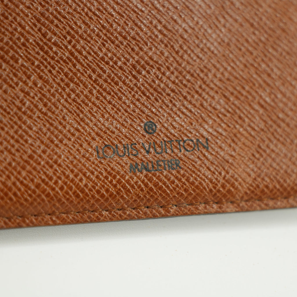 Louis Vuittton Monogram Canvas Brown Long Kisslock Wallet #5392