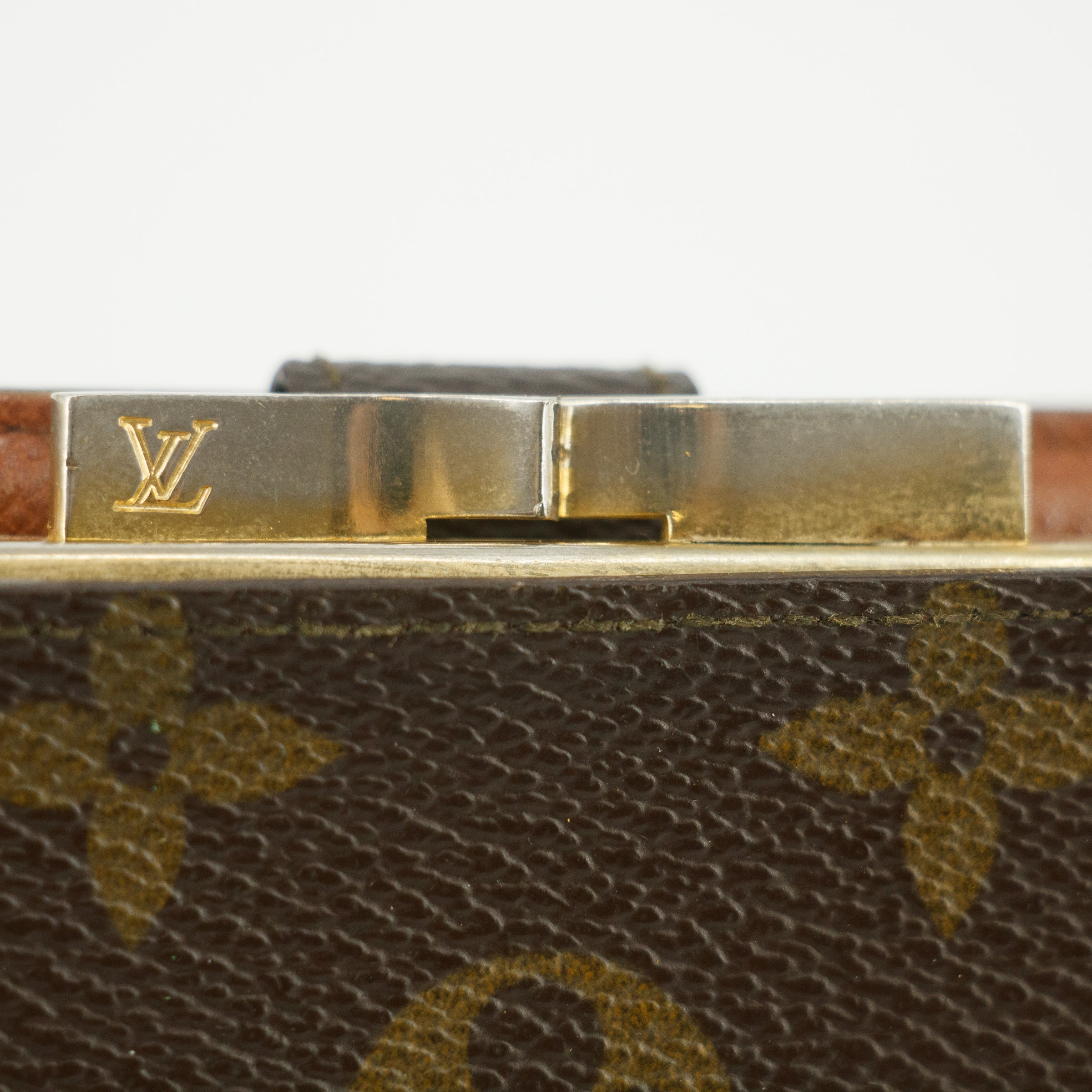 Louis Vuittton Monogram Canvas Brown Long Kisslock Wallet #5392
