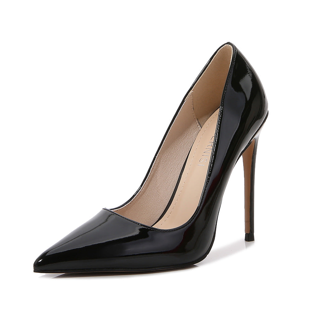 Patent Leather Pointed Stiletto High Heels Women's