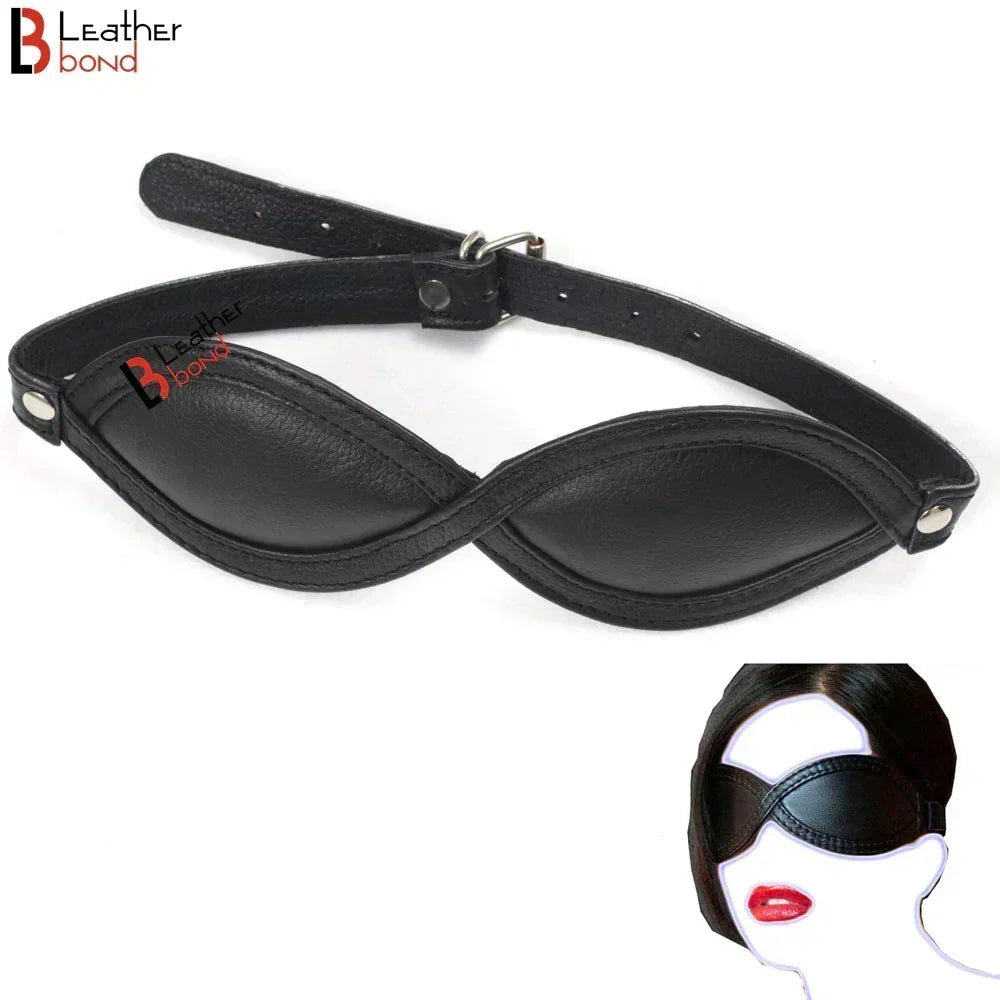 Bad Boy Hard Leather Bondage Kit Wrist, Ankle & Thigh Cuffs, Collar, Paddles, Flogger, Blindfold & Leash | Black