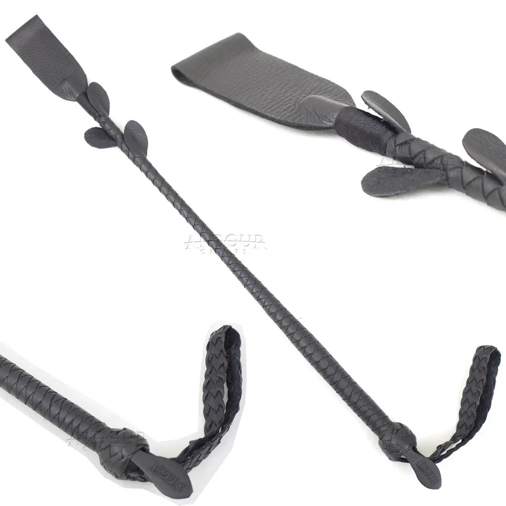 Purple Bondage Set Cowhide Leather Restraint BDSM Set Wrist Ankle thigh Cuffs Collar Set, Paddle, Flogger, Blind Fold & Crop Role Play Set