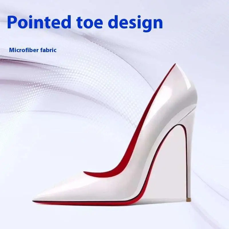 Black Patent Stiletto Pointed Toe High Heels