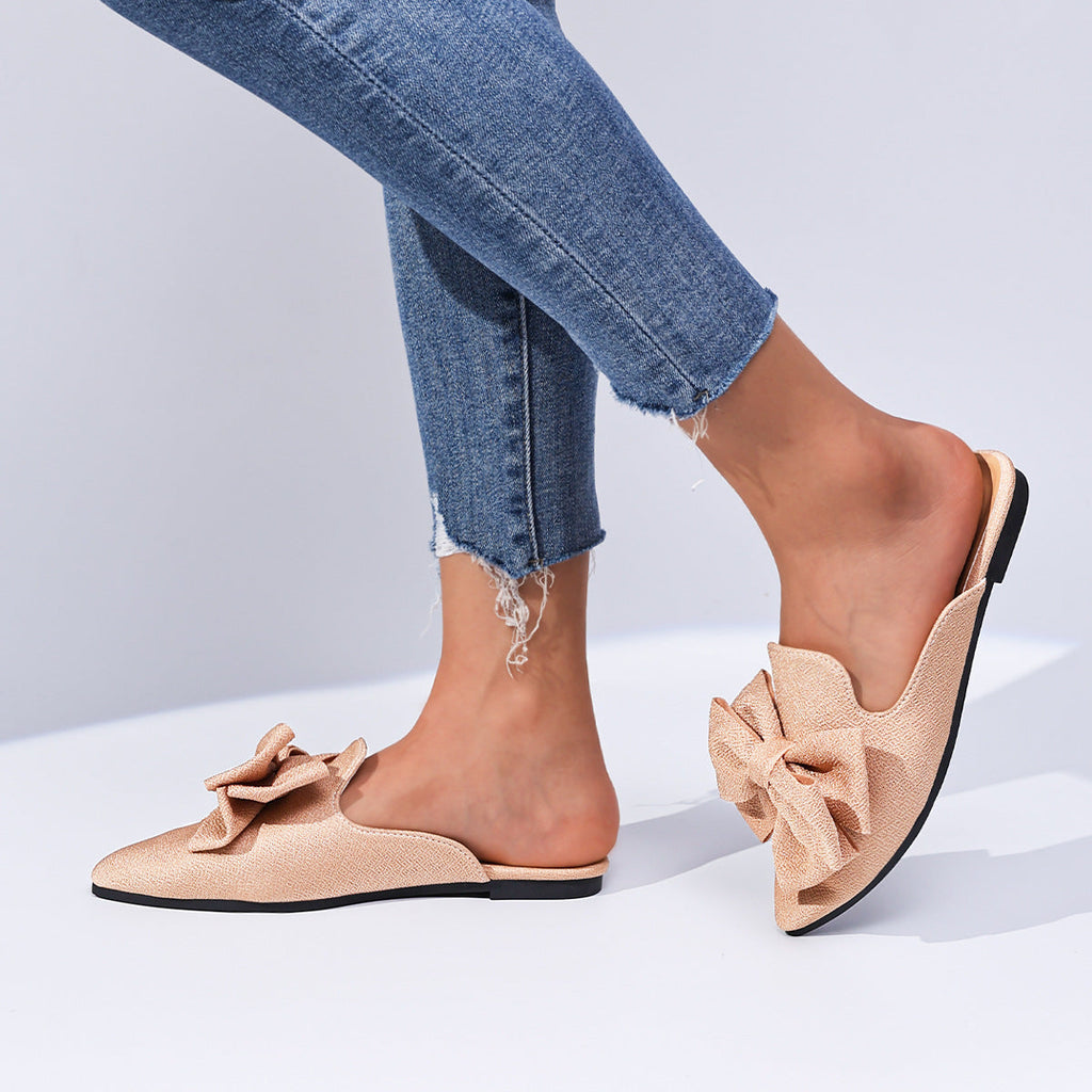 Plus Size Women's Trend Beach Slippers Sandals Bow See size chart under “more details”