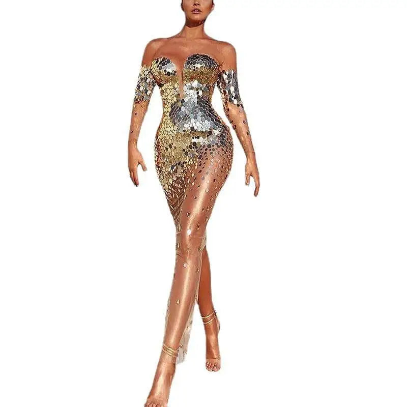 Elegant Fairy Banquet Sequined Bodycon Dress