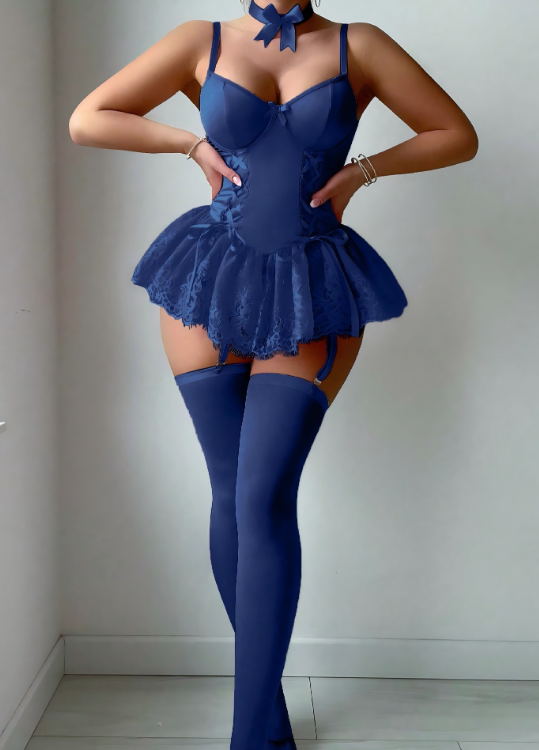 Lace Skirted Babydoll Set