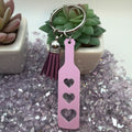 Heart Paddle Keyring, Violet Lavender Acrylic w/Purple Tassel