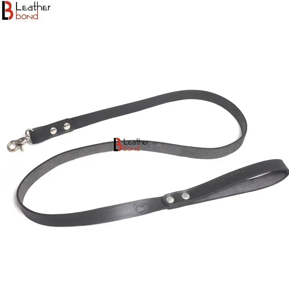 Bad Boy Hard Leather Bondage Kit Wrist, Ankle & Thigh Cuffs, Collar, Paddles, Flogger, Blindfold & Leash | Black