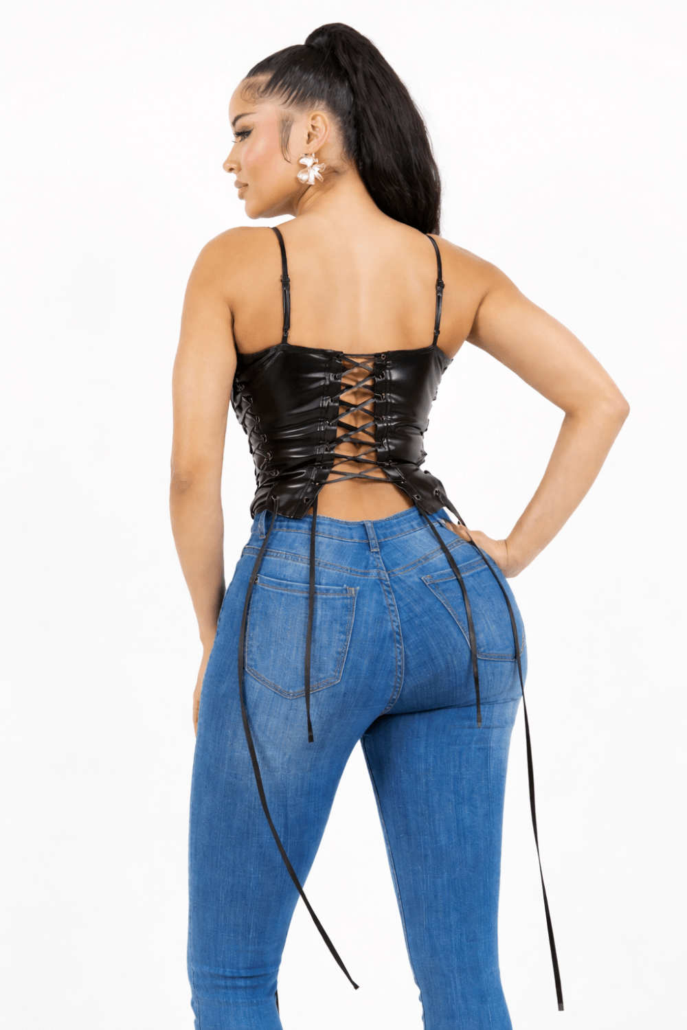 Faux Leather Corset Top – Night Out Top