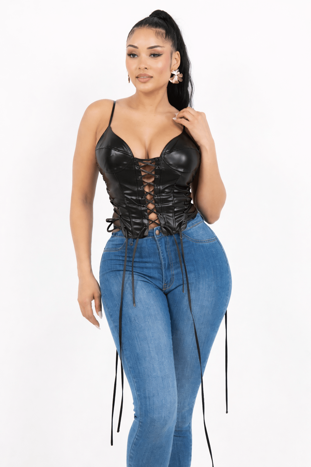 Faux Leather Corset Top – Night Out Top