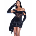 Off the Shoulder Velvet Sexy Evening Dress